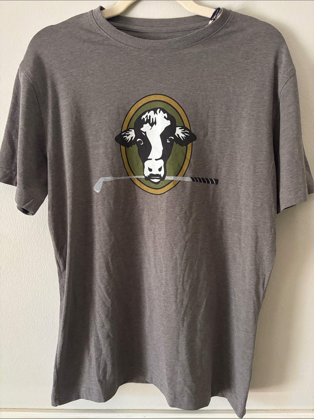 Peter Millar Grey Tee with Cow & Golf Club Graphic Stonewall Links Golf Club
